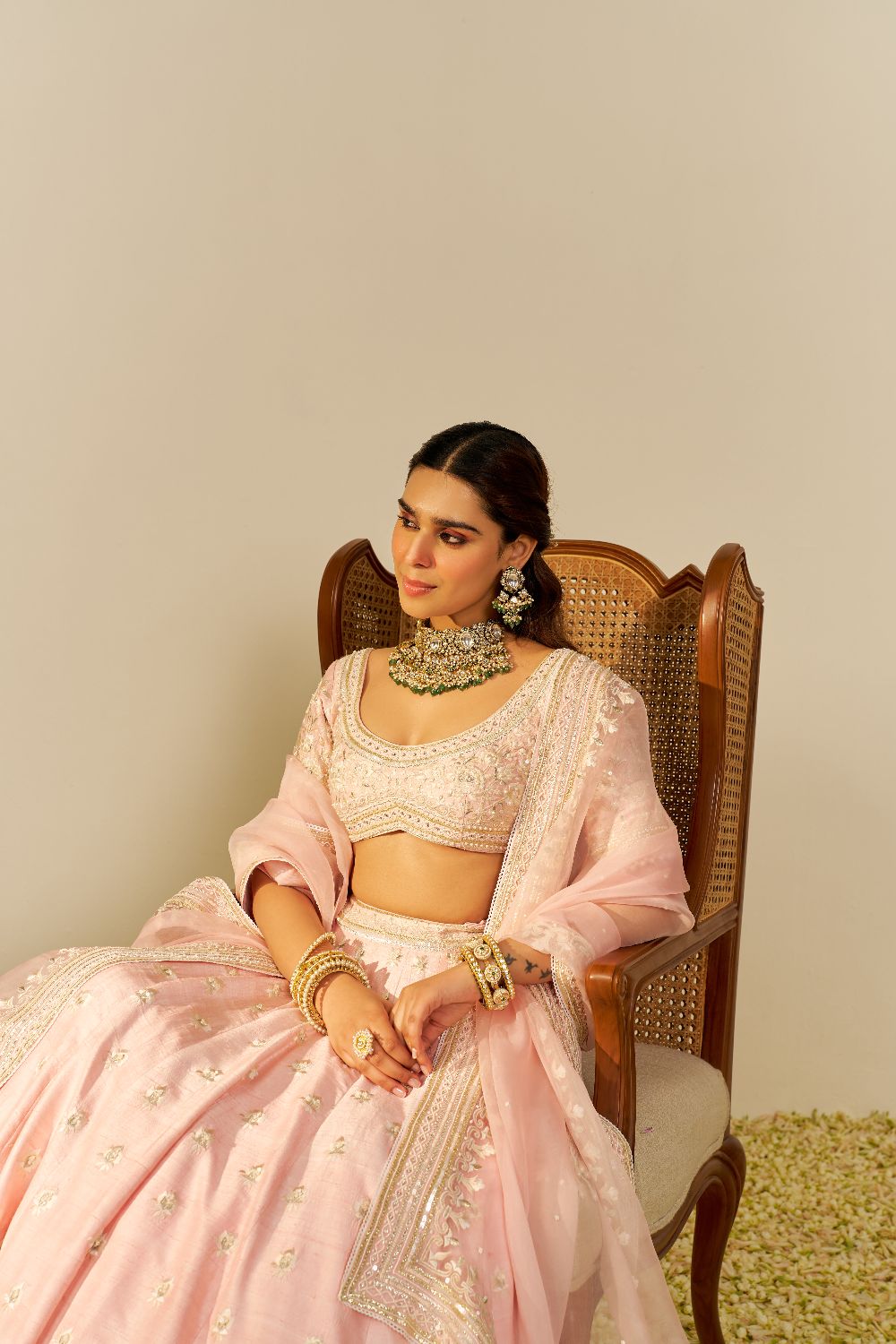 Fida - Lehenga With Blouse And Dupatta-Blush Pink