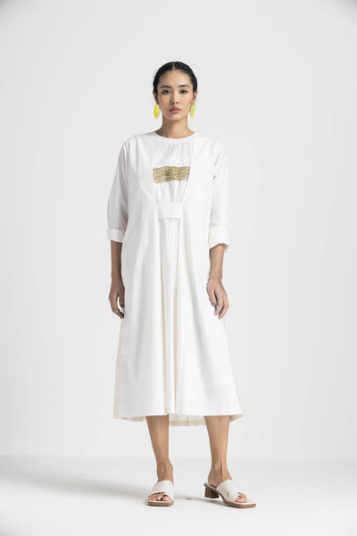 BACK PLEAT DRESS CO ORD - MOSS GREEN