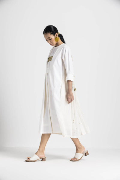 BACK PLEAT DRESS CO ORD - MOSS GREEN