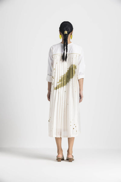 BACK PLEAT DRESS CO ORD - MOSS GREEN