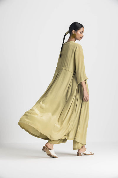 BACK YOKE JACKET CO ORD (SET OF 3) - MOSS GREEN
