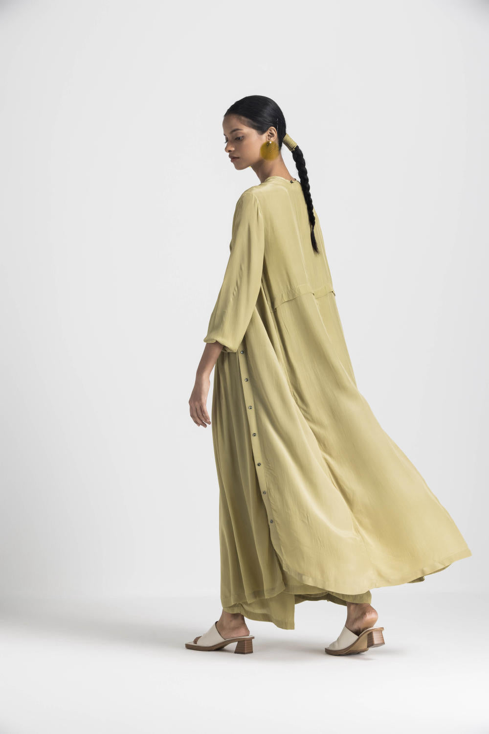 BACK YOKE JACKET CO ORD (SET OF 3) - MOSS GREEN