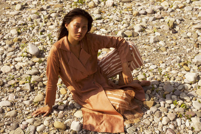 OVERLAP KAFTAN CO ORD - CHAMPAGNE