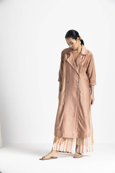 OVERLAP KAFTAN CO ORD - CHAMPAGNE