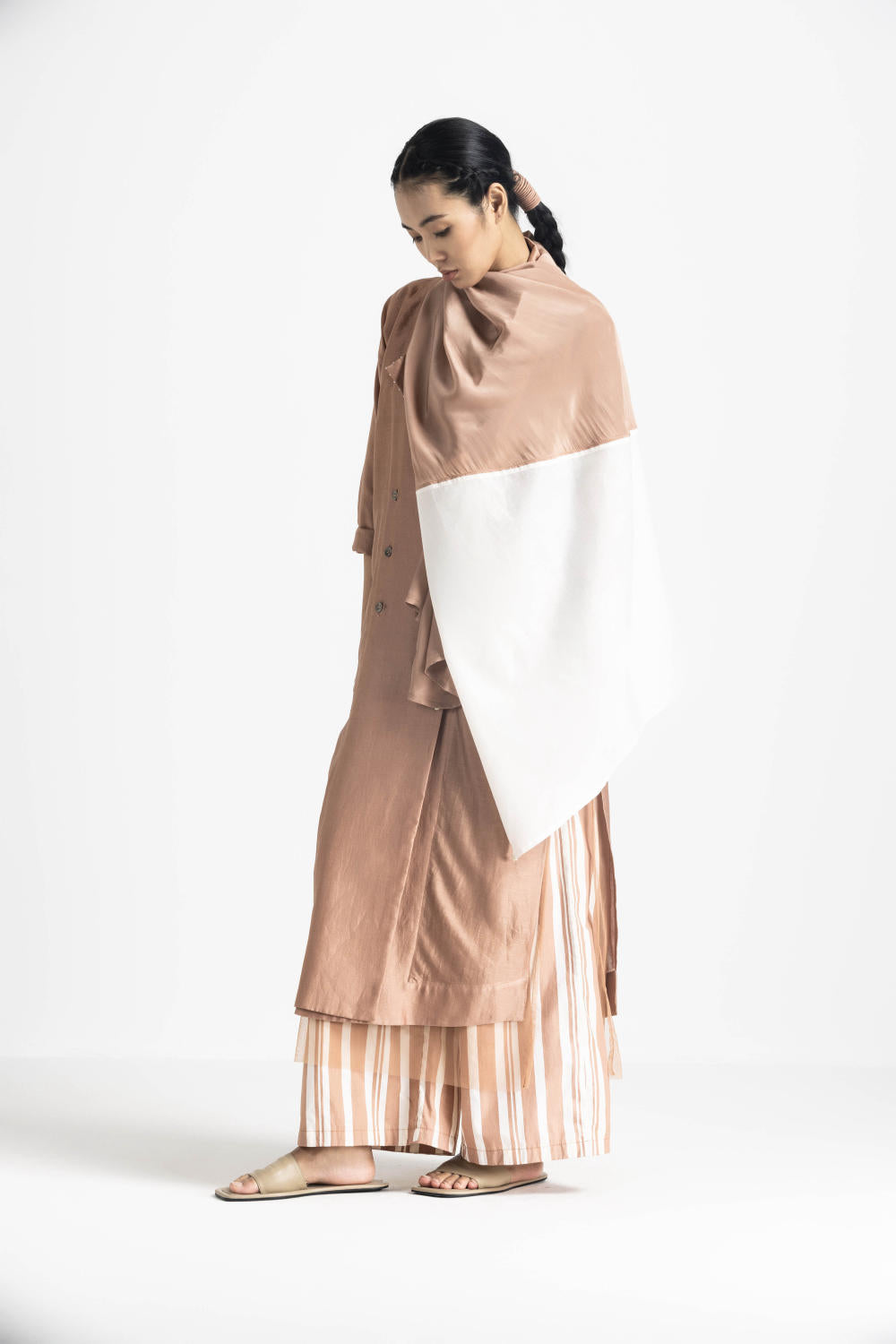 OVERLAP KAFTAN CO ORD - CHAMPAGNE