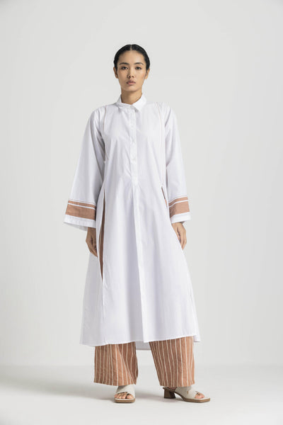 WIDE SLEEVE SHIRT CO ORD - CHAMPAGNE