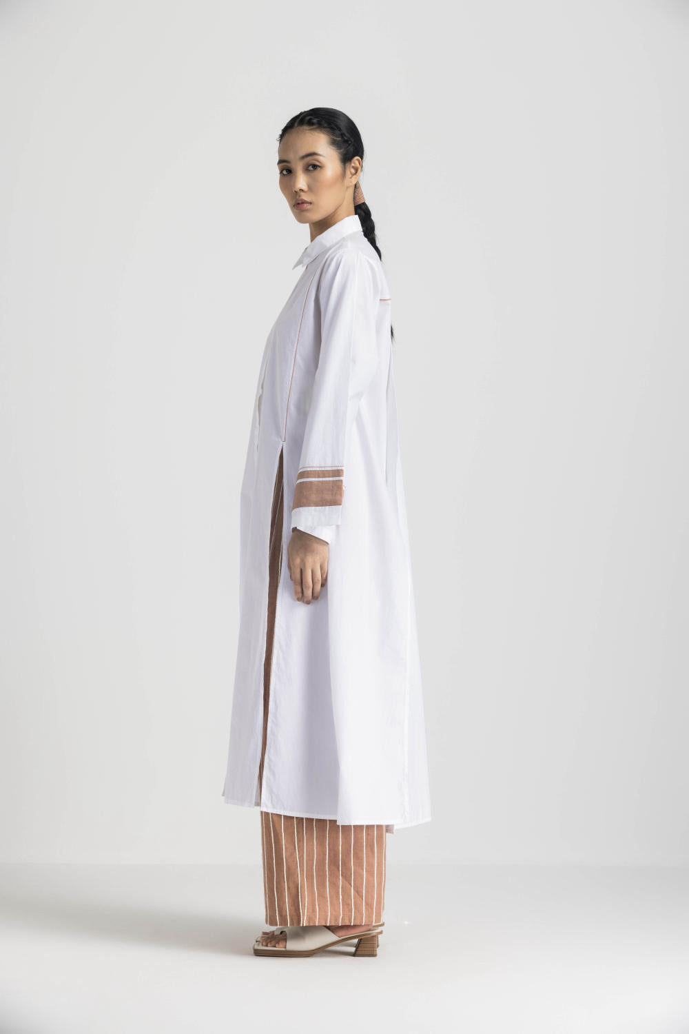 WIDE SLEEVE SHIRT CO ORD - CHAMPAGNE