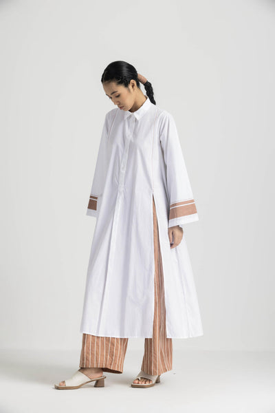 WIDE SLEEVE SHIRT CO ORD - CHAMPAGNE