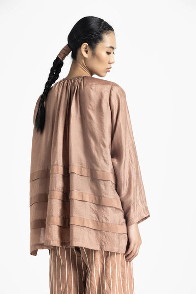 MULTI PLEAT TOP - CHAMPAGNE