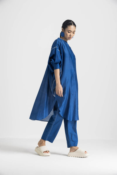 BAT SLEEVE SHIRT CO ORD - ELECTRIC BLUE