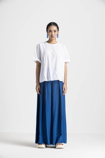INVERTED BOX PLEAT BOTTOM - ELECTRIC BLUE