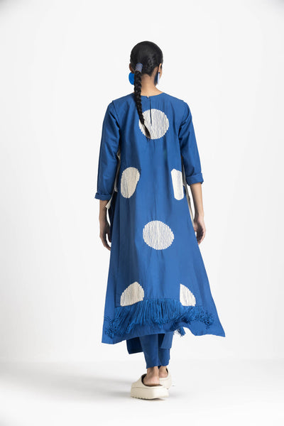 SIDE TIE OVERLAY TUNIC CO ORD - ELECTRIC BLUE