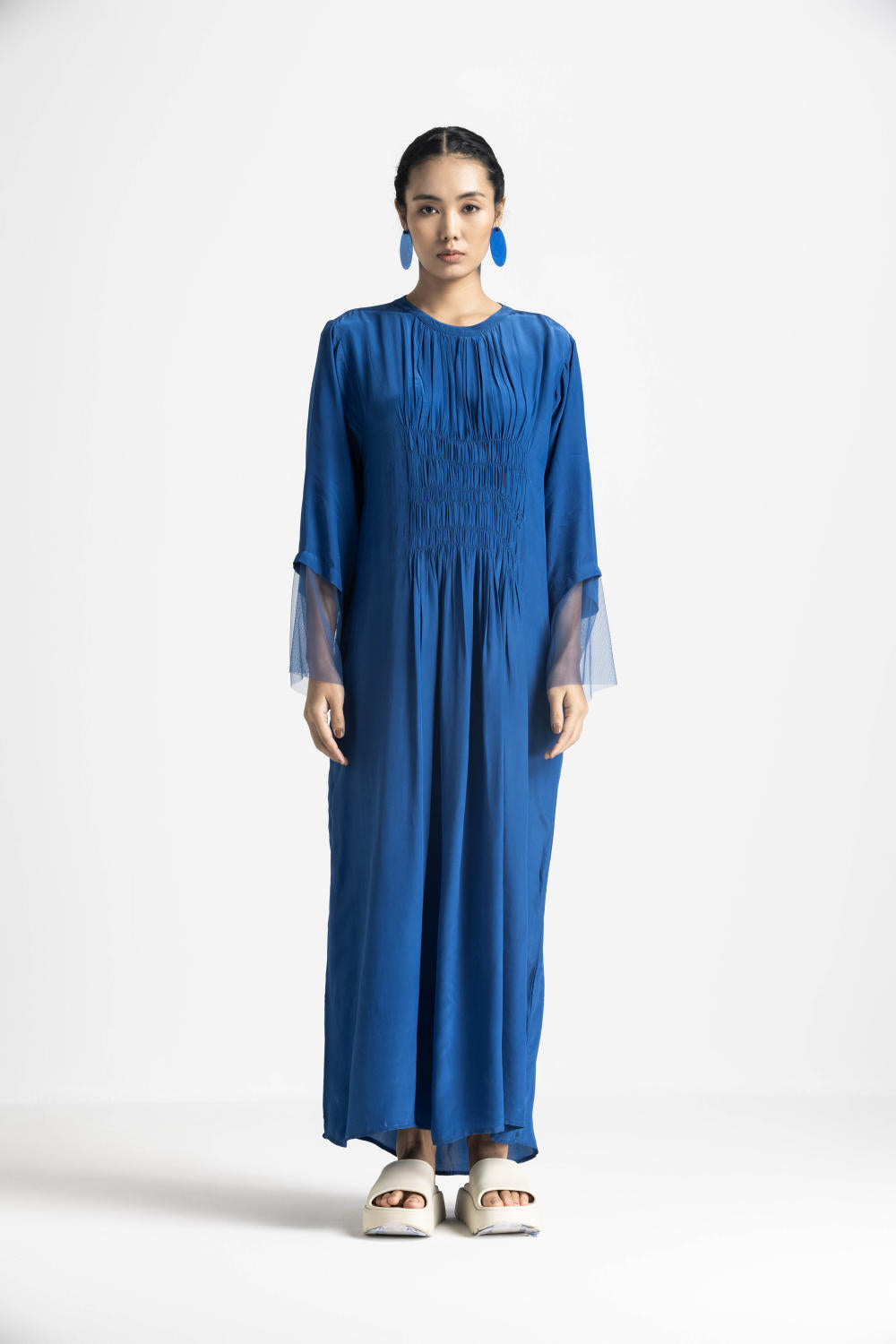 ELASTIC WAIST DRESS CO ORD - ELECTRIC BLUE