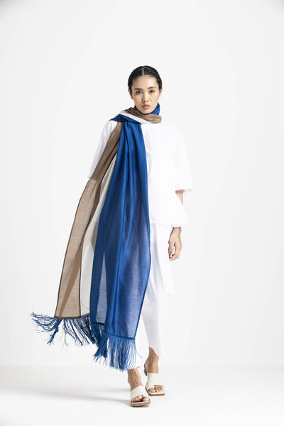 ELASTIC WAIST DRESS - ELECTRIC BLUE