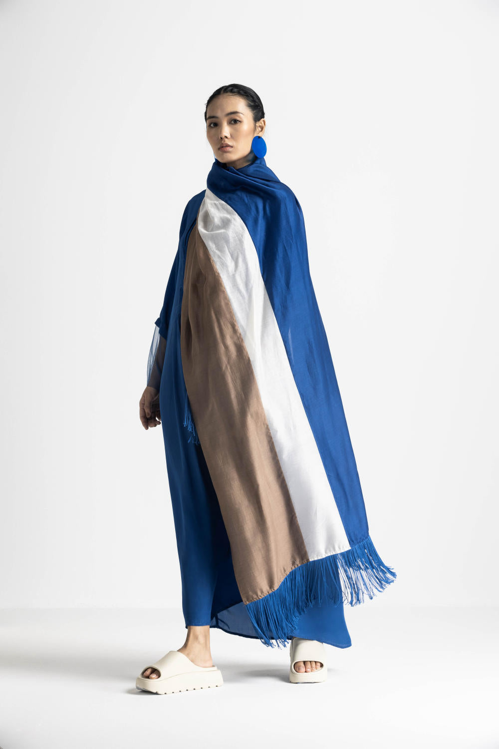 ELASTIC WAIST DRESS - ELECTRIC BLUE