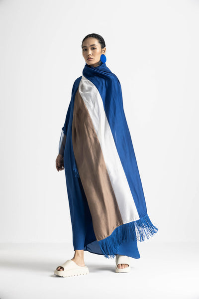ELASTIC WAIST DRESS - ELECTRIC BLUE