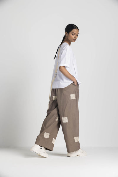 ASYMMETRIC PLEAT TOP CO ORD - CEDAR