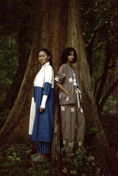 EMB. BOMBER JACKET CO ORD (SET OF 3) - CEDAR
