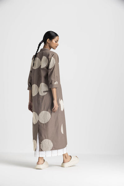 CIRCLE WAVE EMB. JACKET CO-ORD - CEDAR