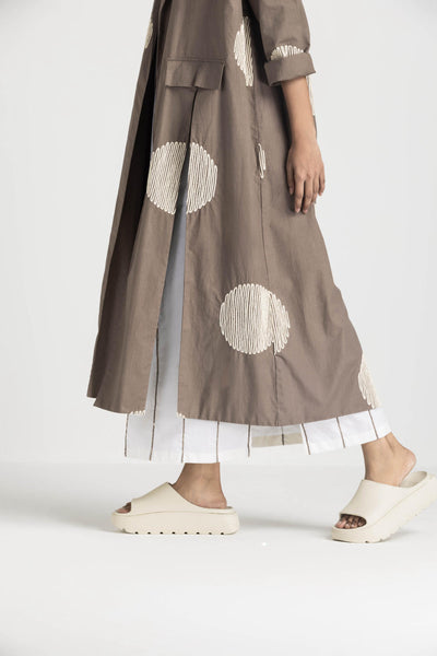 CIRCLE WAVE EMB. JACKET CO-ORD - CEDAR