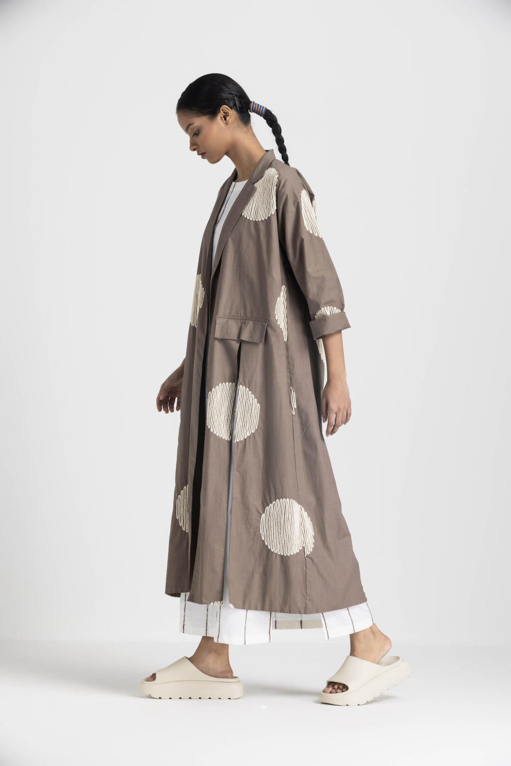 CIRCLE WAVE EMB. JACKET CO-ORD - CEDAR