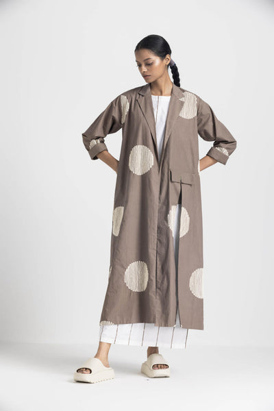 CIRCLE WAVE EMB. JACKET CO-ORD - CEDAR