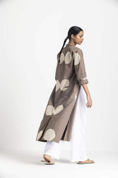 CIRCLE WAVE EMB. JACKET CO ORD (SET OF 3) - CEDAR