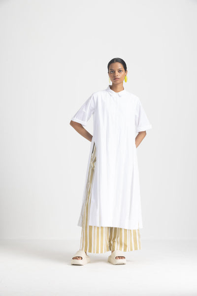 BOX PLEAT TUNIC CO ORD - WHITE