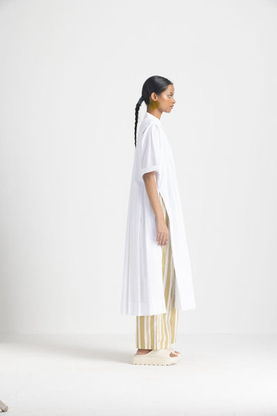 BOX PLEAT TUNIC CO ORD - WHITE