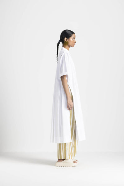 BOX PLEAT TUNIC CO ORD - WHITE