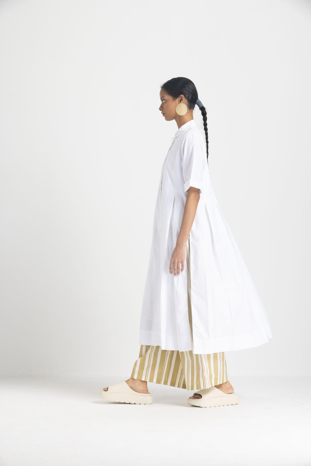 BOX PLEAT TUNIC CO ORD - WHITE