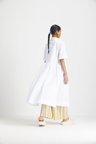 BOX PLEAT TUNIC CO ORD - WHITE