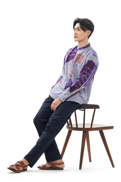 SHOBU MENS STAND IN COLLAR SHIRT
