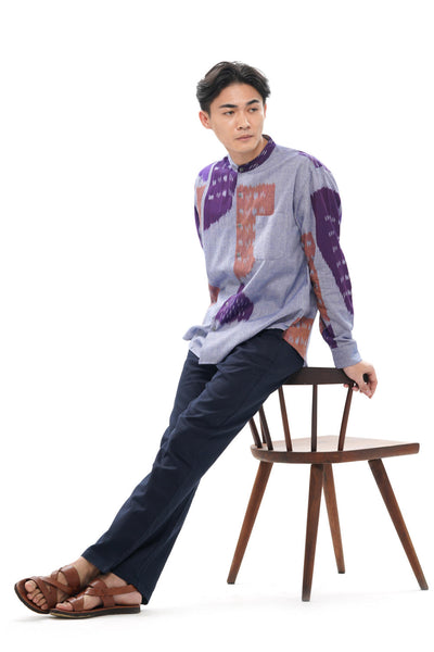 SHOBU MENS STAND IN COLLAR SHIRT