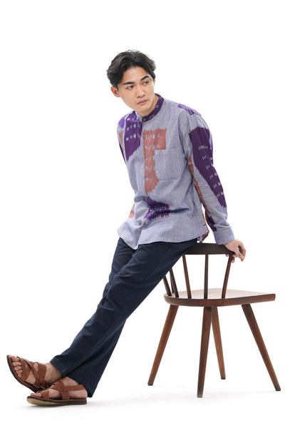 SHOBU MENS STAND IN COLLAR SHIRT