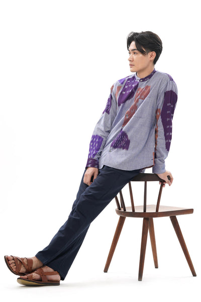 SHOBU MENS STAND IN COLLAR SHIRT