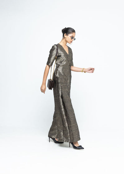 Sera - Black Metallic Jumpsuit - Black