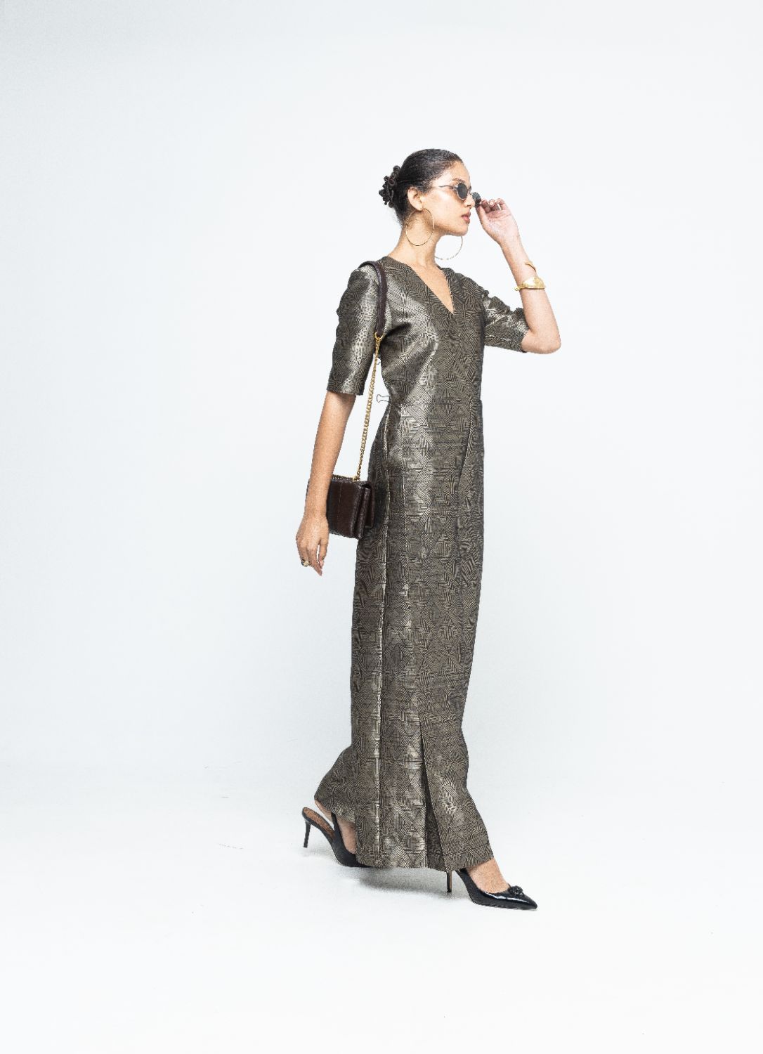 Sera - Black Metallic Jumpsuit - Black