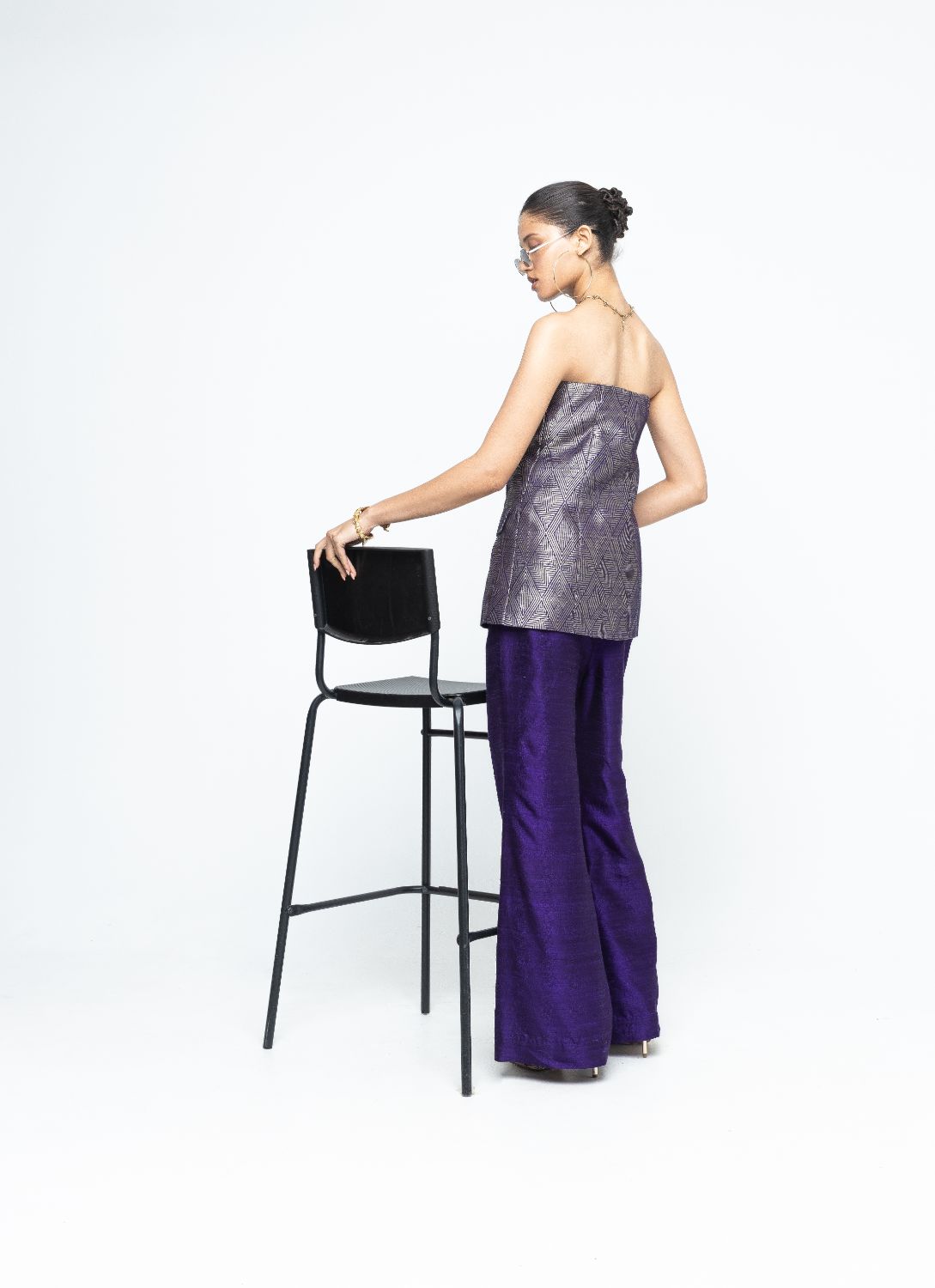 Tiya - Purple Tube Jacket set - Purple