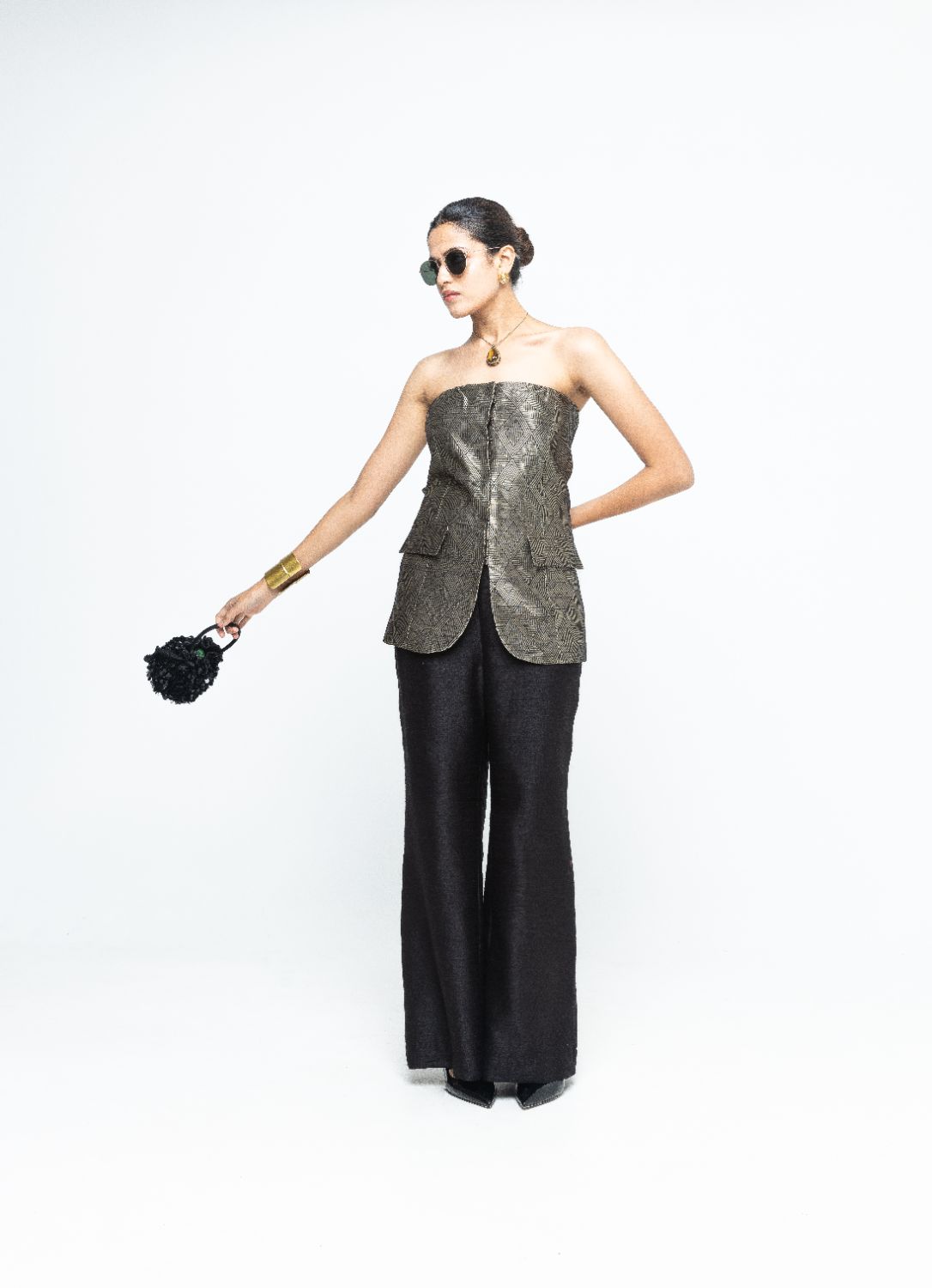 Tiya - Black Tube Jacket set - Black