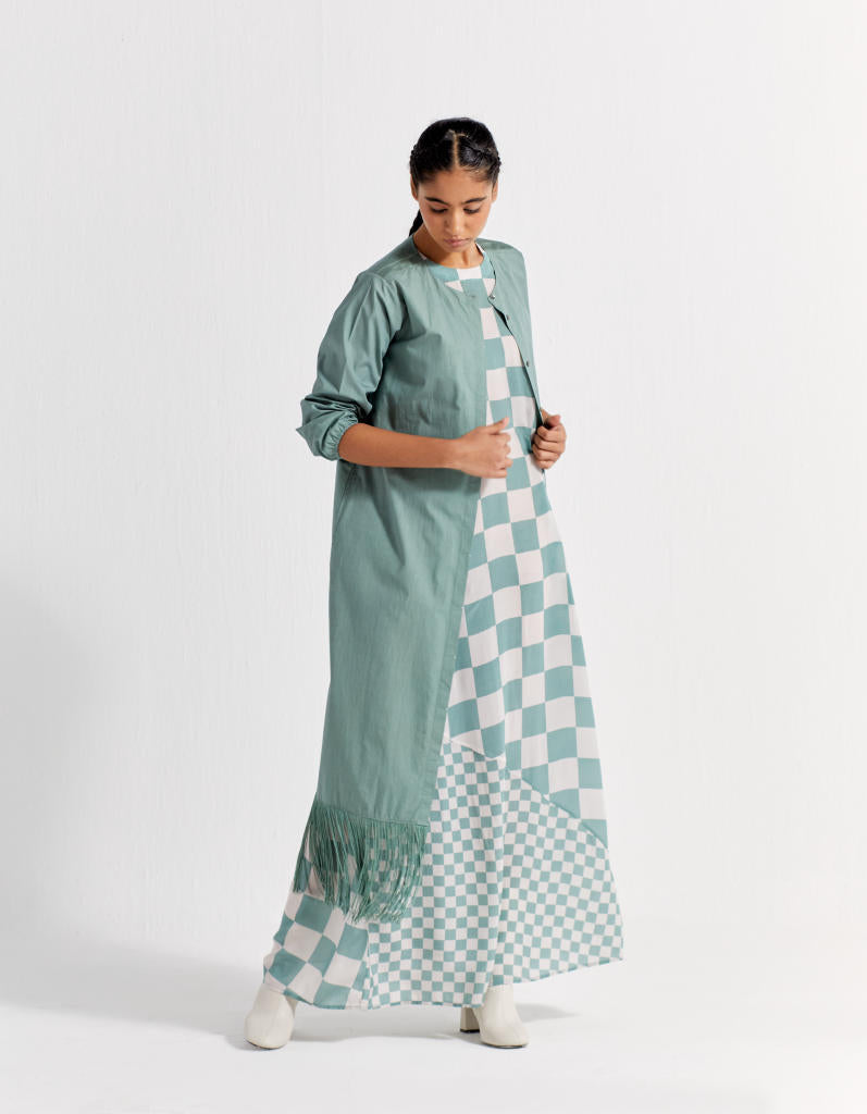 SLEEVELESS ASYMMETRIC DRESS CO-ORD (SET OF 2)