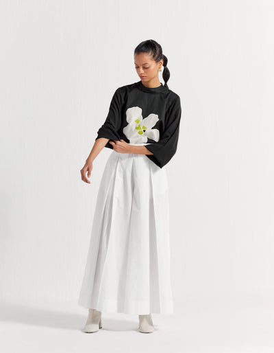 FLORAL APPLIQUE TOP CO-ORD ( SET OF 2 )