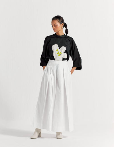 FLORAL APPLIQUE TOP CO-ORD ( SET OF 2 )
