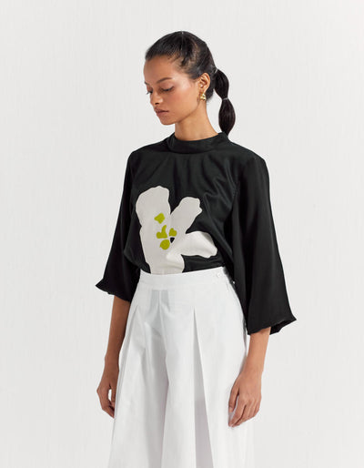 FLORAL APPLIQUE TOP CO-ORD ( SET OF 2 )