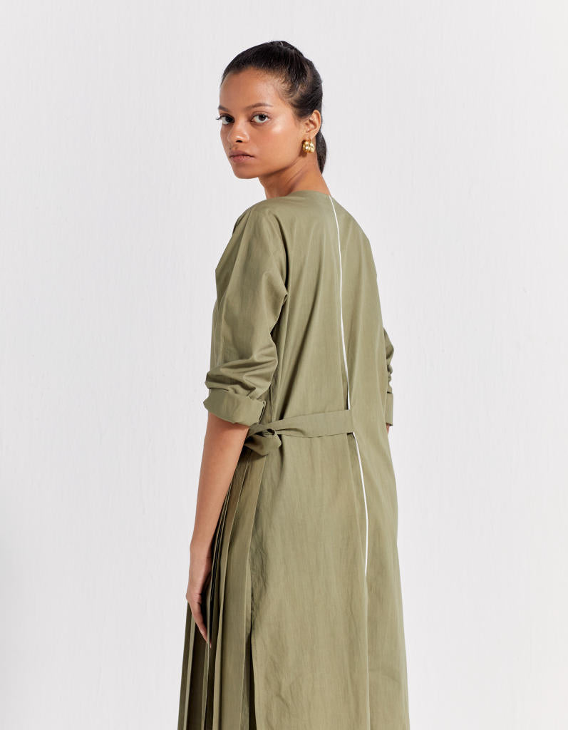 HIGH WAIST BROAD BOTTOM - OLIVE
