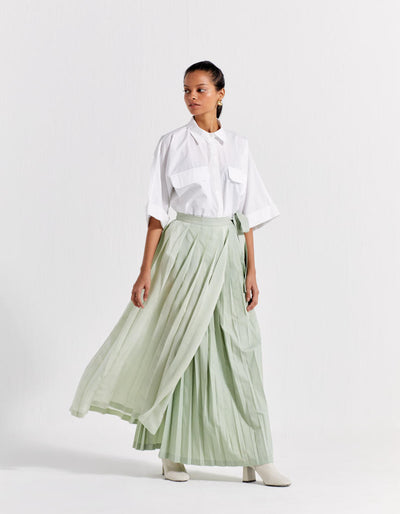 ASYMMETRIC PLEAT SKIRT CO-ORD ( SET OF 2 )