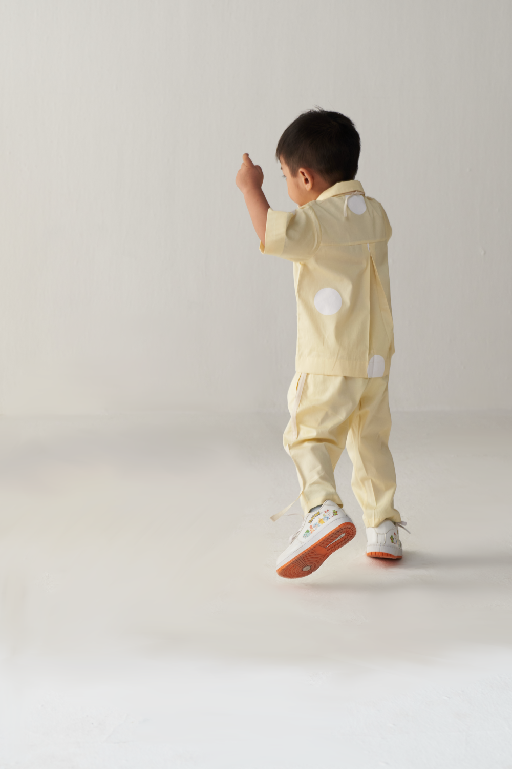 KIDS SHORT TOP CO-ORD-LEMON & POLKA