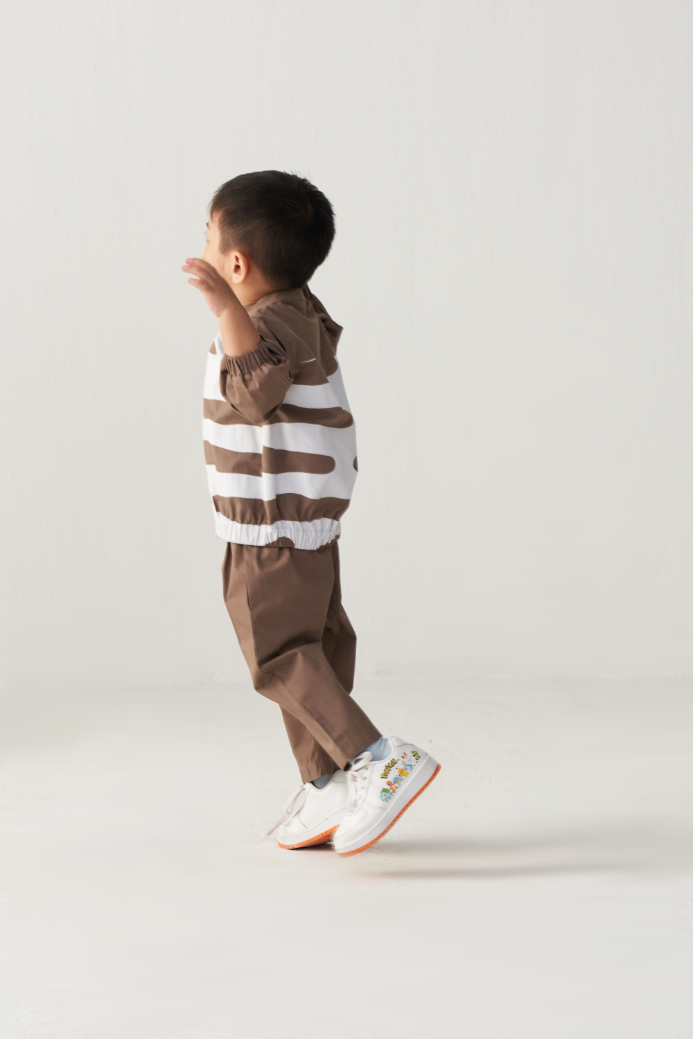 KIDS ABSTRACT BOMBER JACKET CO-ORD-CEDAR & WHITE
