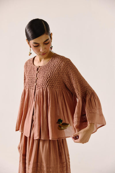 Louie Top-Peach (duck emb.)