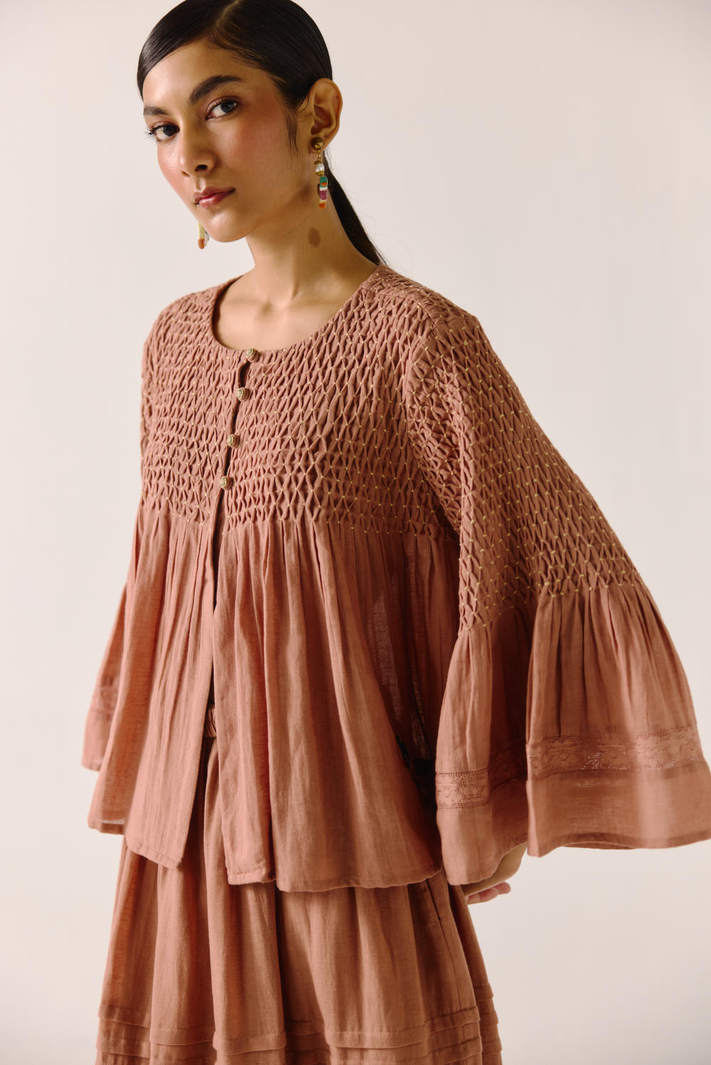 Louie Top-Peach (duck emb.)